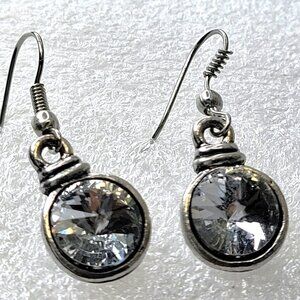 Clear Crystal Drop Earrings